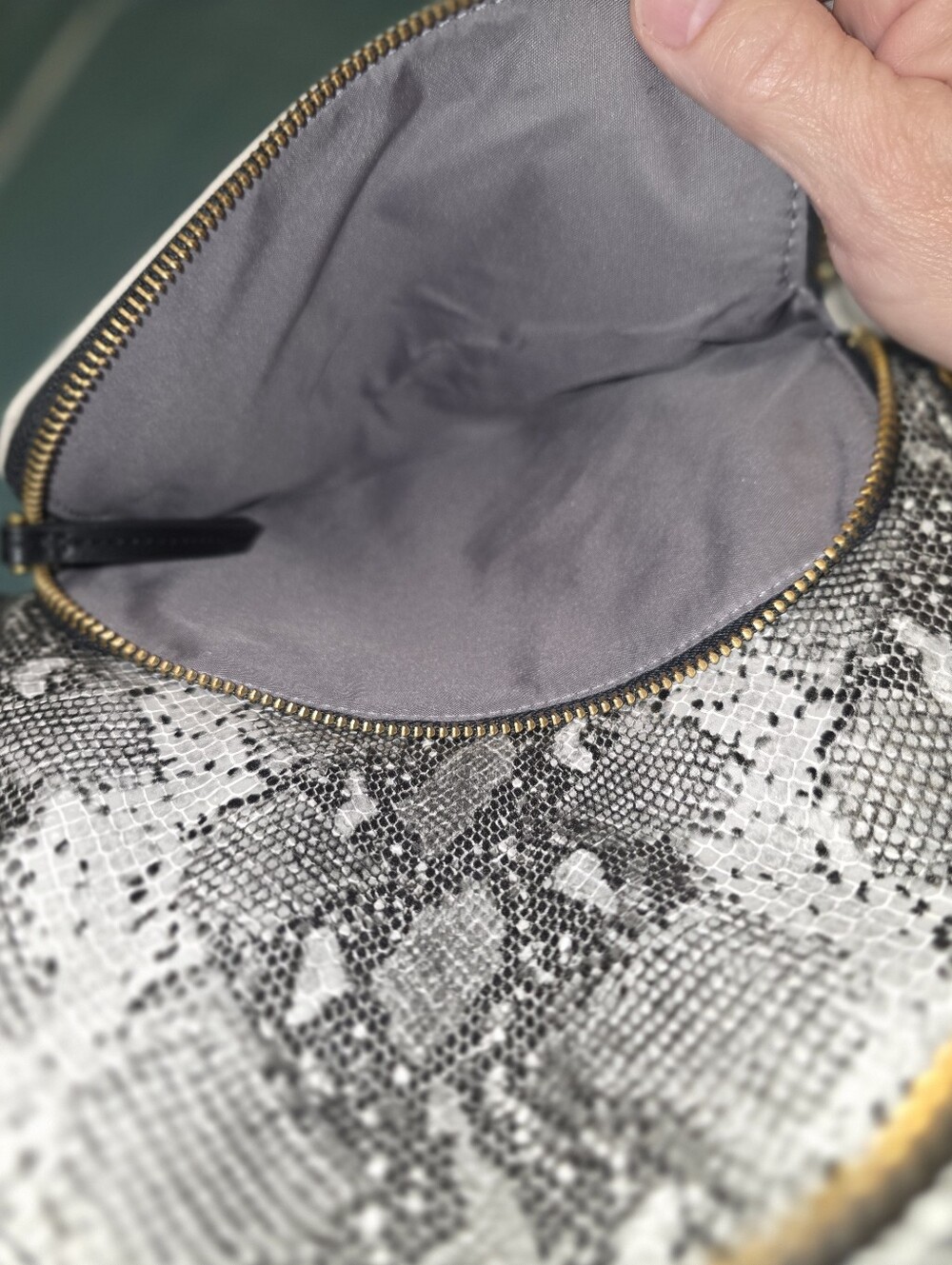 Fossil Cream Leather Backpack with Snake-Print Accent - Picture 9 of 10